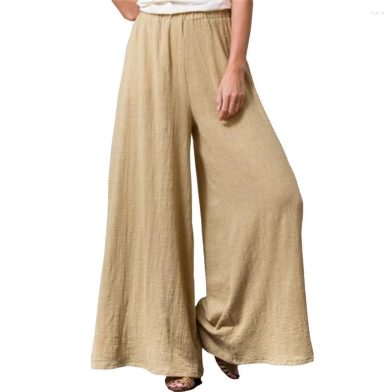 

Women's Pants Summer Women Slacks Mid Rise Solid Color Wide Leg Elastic Waist Long Trousers For Office Clothes 2023 Grey Xxxl, Khaki