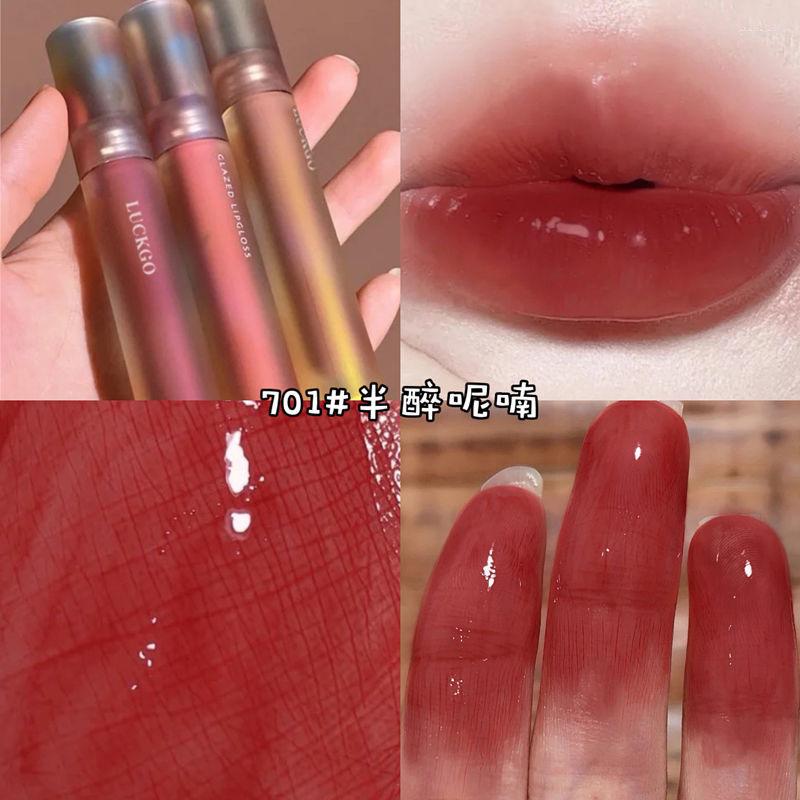 

Lip Gloss Glaze Mirror Glossy Glass Bottle Lasting Lipstick Whitening Makeup Non-stick Maquillaje Make-up, 701