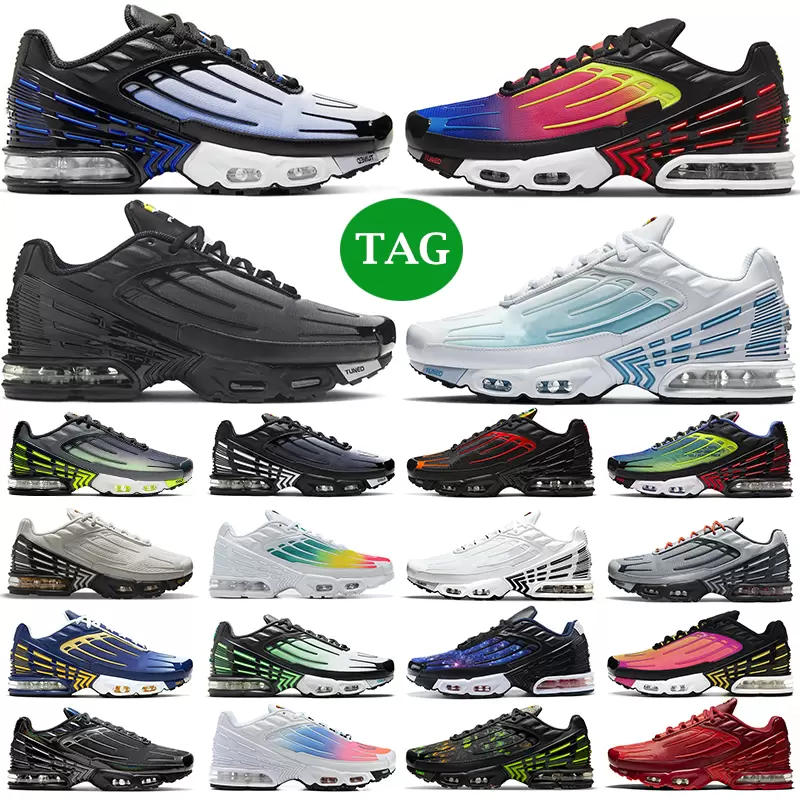 

men women running shoes tn plus 3 Black Red Blue Iridescent Crater Crimson Red Deep Royal Ghost Green Hyper Violet Laser Light Bone Yellow mens trainers sneakers, 19