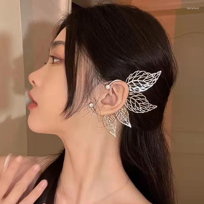 

Backs Earrings Chic Elf Ear Cuff Hollowed Zircon Cosplay Fairy Earring Clips For Women Girls Wedding Jewelry