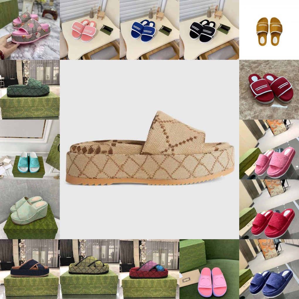 

2023 Mens Womens slippers men women flat slipper slides Bloom black floral Slide fashion sandals with Dust bag Shoes beach sliders luxury leather mans sandal, #11- 36-45 strawberry print