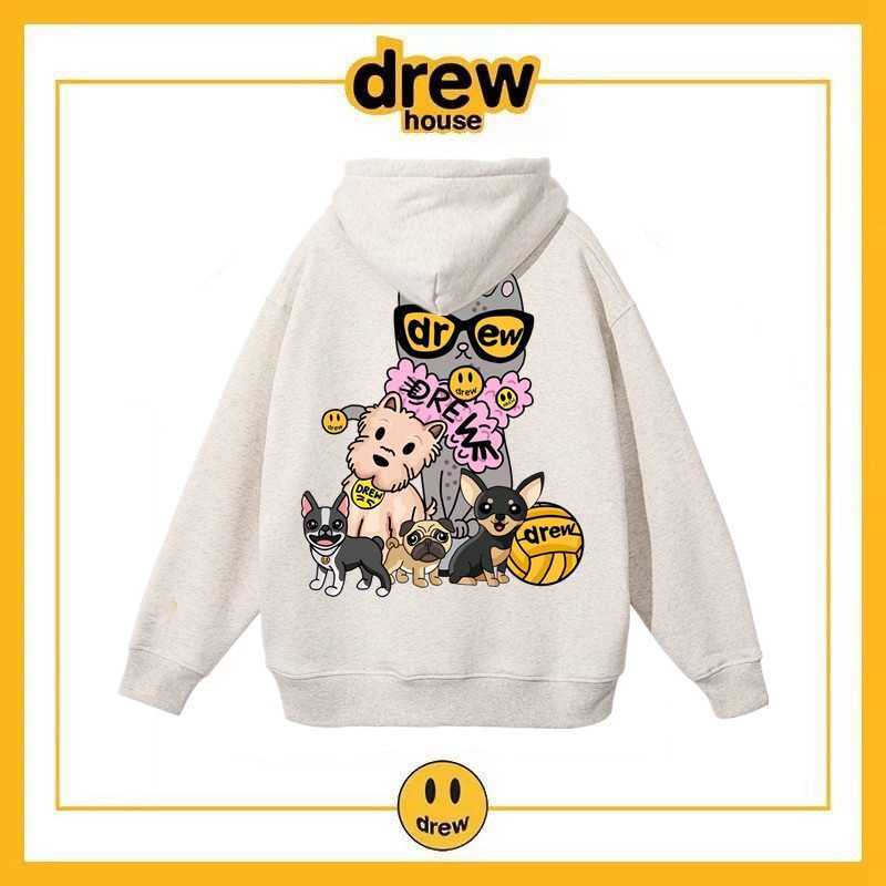 

DrewHouse Smiling Face Dog Hooded Sweater Fashion Brand High Street Loose Couple Plush Coat Men's Hoodies, Shipping fee
