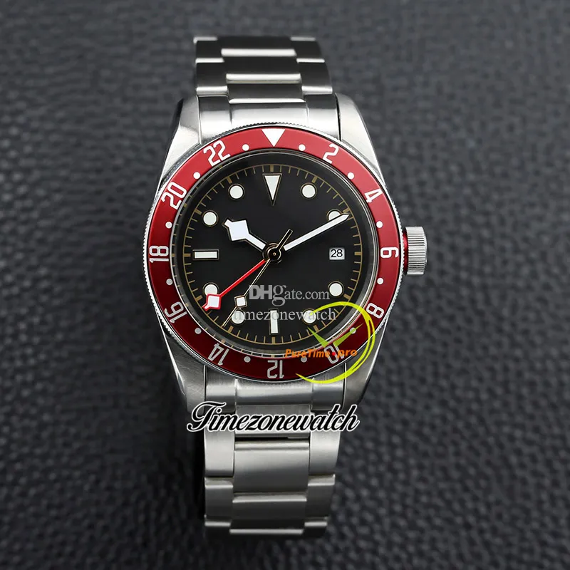

AMF 41mm GMT M79830RB 79830 Mens Watches A2813 Automatic Mens Watch M79833MN Black Dial Red Bezel Stainless Steel Bracelet Gens Watches Timezonewatch ATD005, Atd-009