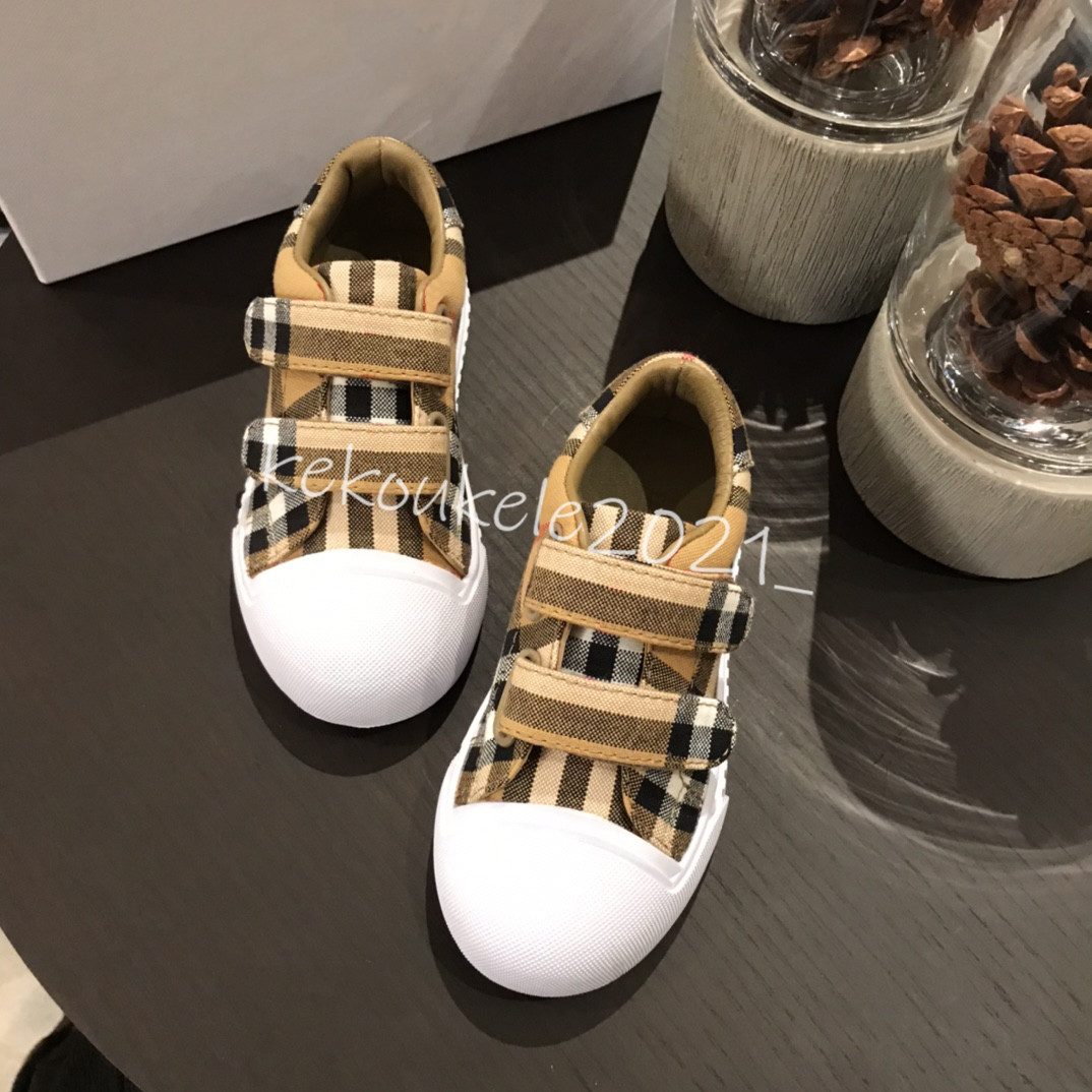 

Kids Sneakers Classic Plaid Canvas Shoes Casual Spring / Autumn Fashion Shoes for Girls Boys High Quality, Red a