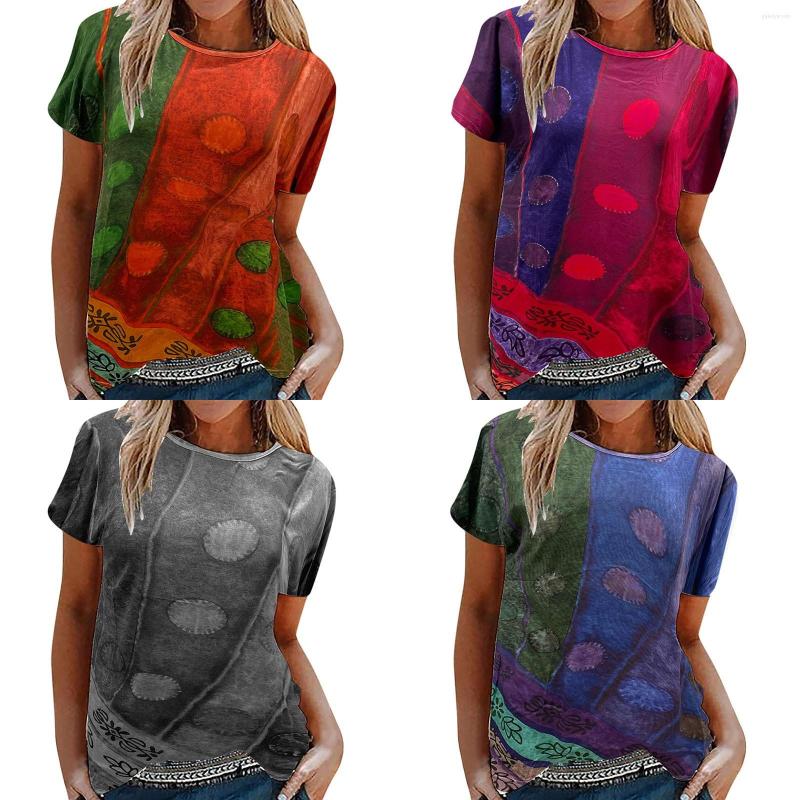 

Women's T Shirts Women's Short Sleeve 3D Printed O Neck Tops Tee Shirt Blouse, Orange