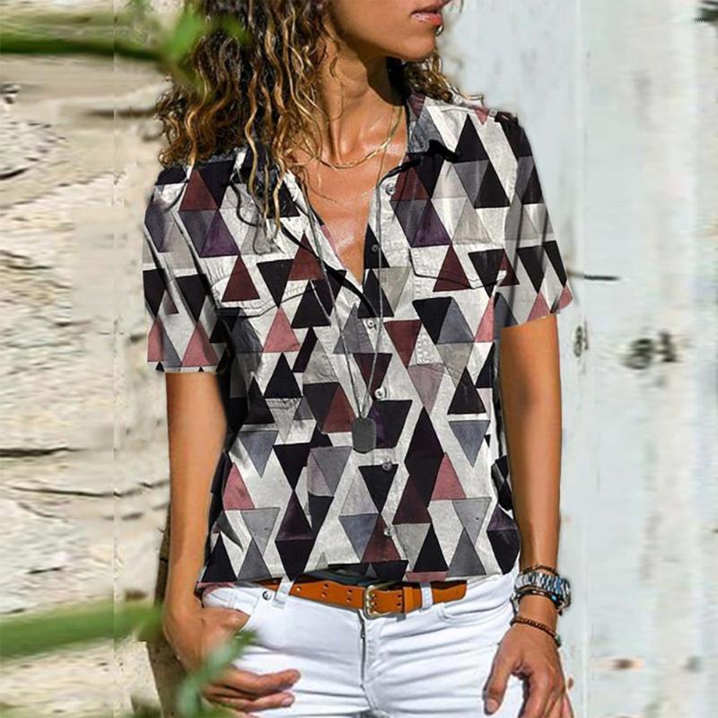 

Women's Blouses Blouse Short Sleeve Casual Printing Pockets, White