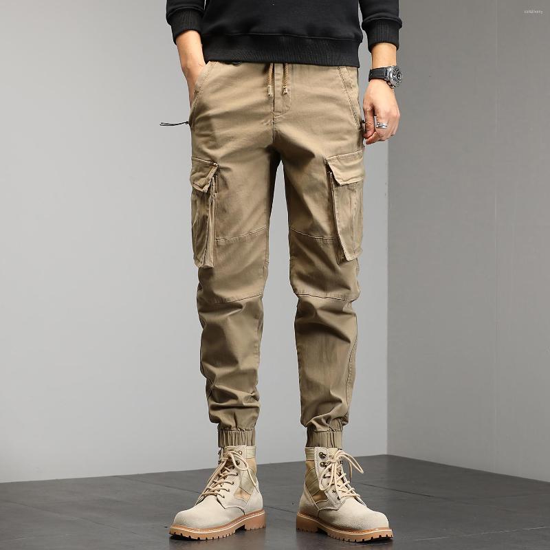 

Men's Pants 2023 Military Tactical Men Multi-pocket Washed Overalls Cotton Casual Male Hiking Cargo For Trousers, Khaki