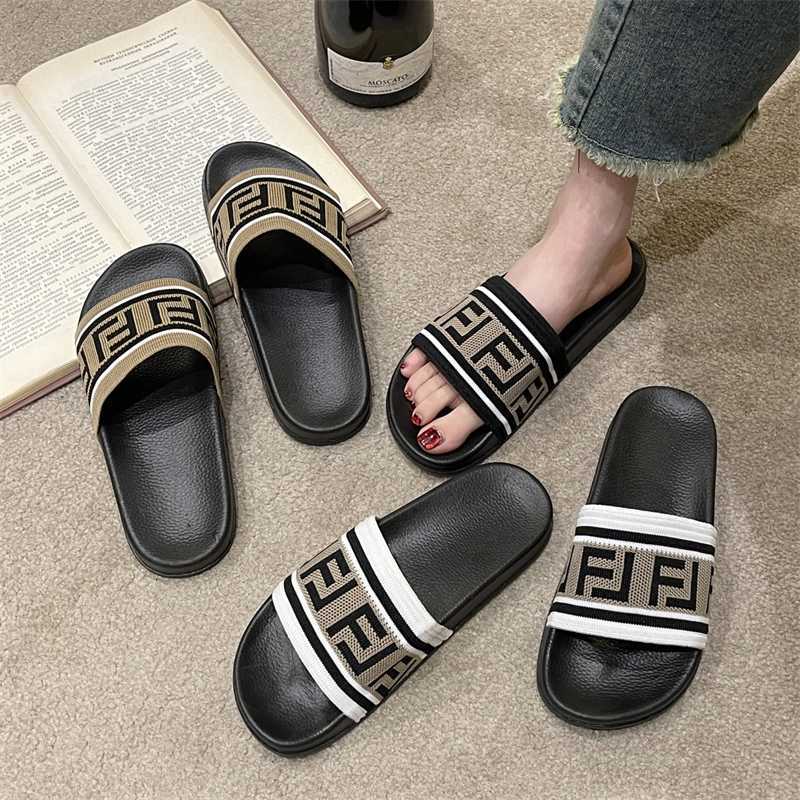 

Oversized slippers for women to wear outside in summer 2023 new fashion version with letter flip flops flat botms and sandals, White