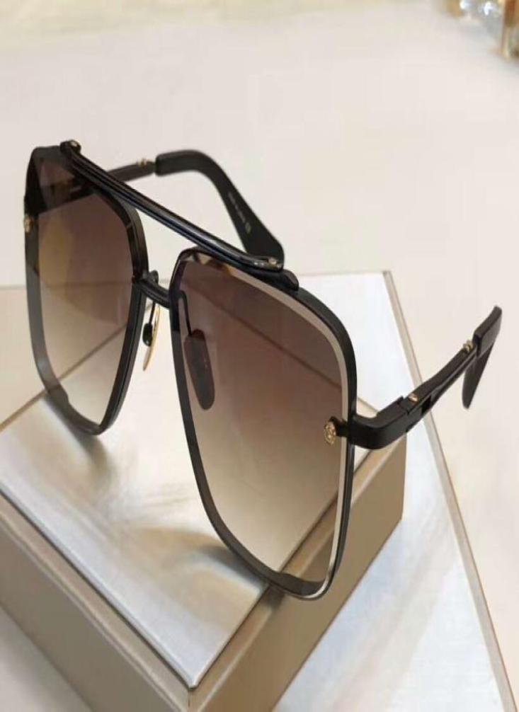 

Men Gold Square Sunglasses 121 Gold BlackBrown Shaded Pilot sunglasses Shades occhiali da sole New With Box5574137