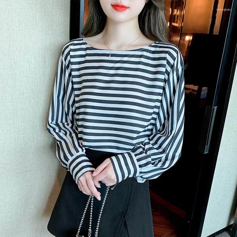 

Women's Blouses 2023 Spring Summer Women's Chic Fashion Striped Ladies Shirts Long Sleeve Tops Blusas Mujer, Mixed color
