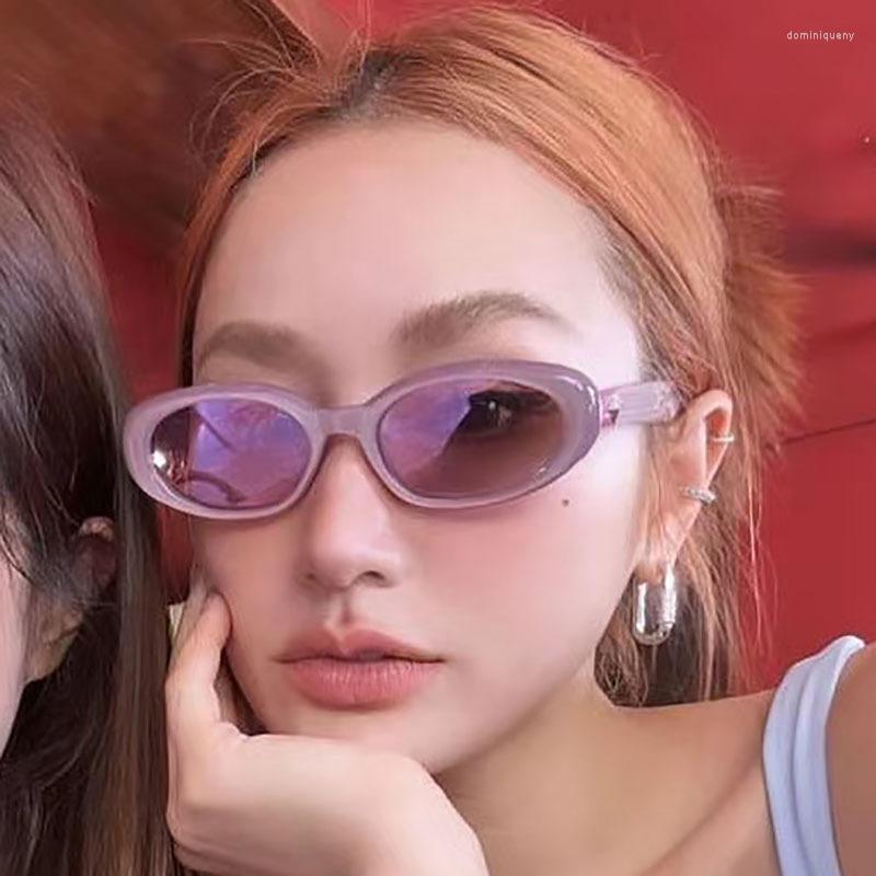

Sunglasses 2023 Jennie Style Designer Women Y2K Glasses Mirror Pink Oval Shades Gafas De Sol Lentes Mujer