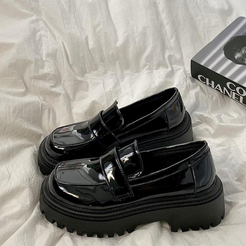 

Dress Shoes 2023 Women Loafers Lolita Trend Platform Japanese JK Uniform Chunky Leather University Girls Mary Janes, Black