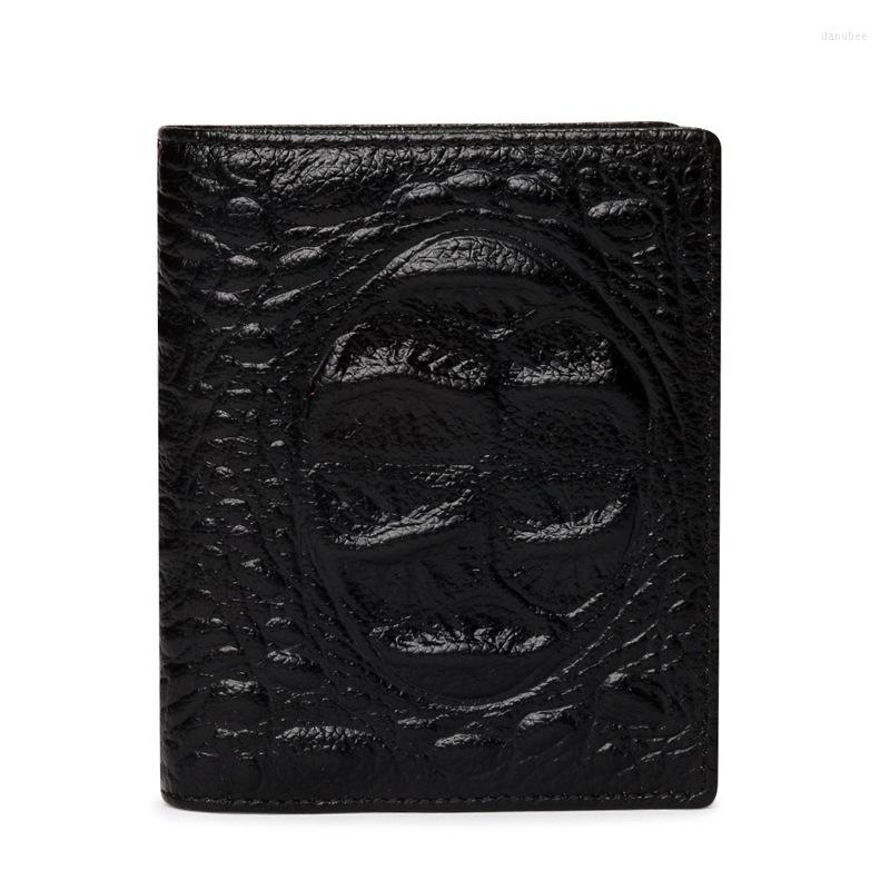 

Wallets Bifold Wallet Male Men Driver License Card Holder Short Crocodile Pattern Men's Business Leather Purse, Vertical black