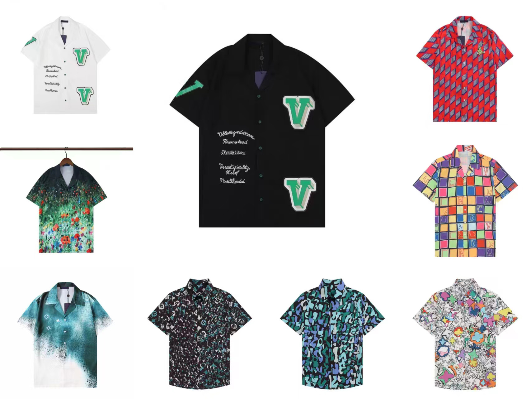 

Men's Casual Shirts Unisex Men Print Hawaiian Harajuku Streetwear Hip Hop Autumn Long Sleeve Blouse Punk Rock Oversize Tops