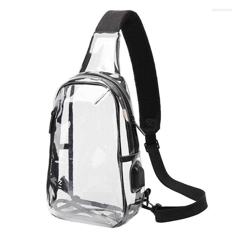 

Duffel Bags Clear Sling Bag PVC Crossbody Shoulder Transparent Casual Chest Phone Pouch For Women Men Dropship, Picture shown