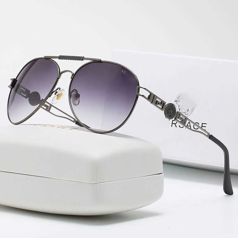 

Designer Versage Fashion Vercace Sunglasses Men Women Fashion Metal Trend Sunglasses Men's And Women's Glare Sunglasses Gray