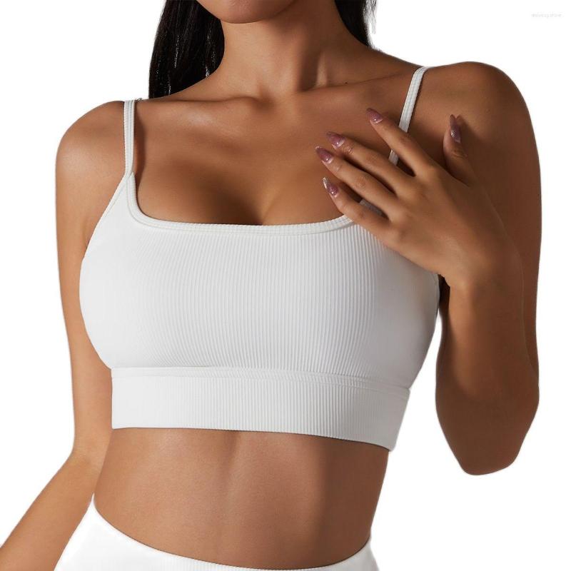 

Yoga Outfit MYS Sport Bra Sexy Woman Adjustable Gym Underwear High Impact Beautiful Back Running Fitness Thin Shoulder Strap Blouse, Swan white