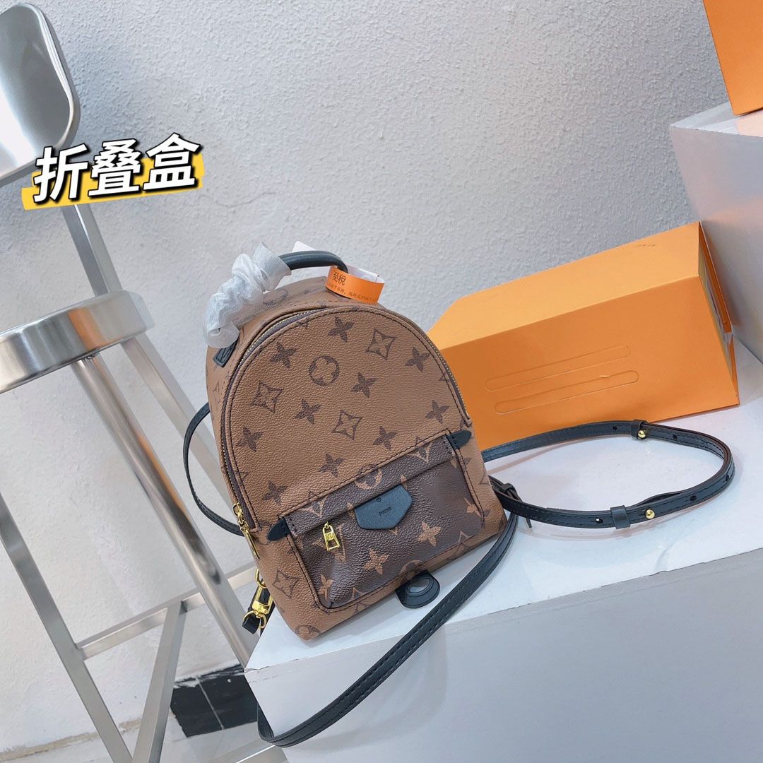 

hot casual slung leather luxury backpack designer backpack fashion 2023 classic handbag college unisex style Paihp, Brown