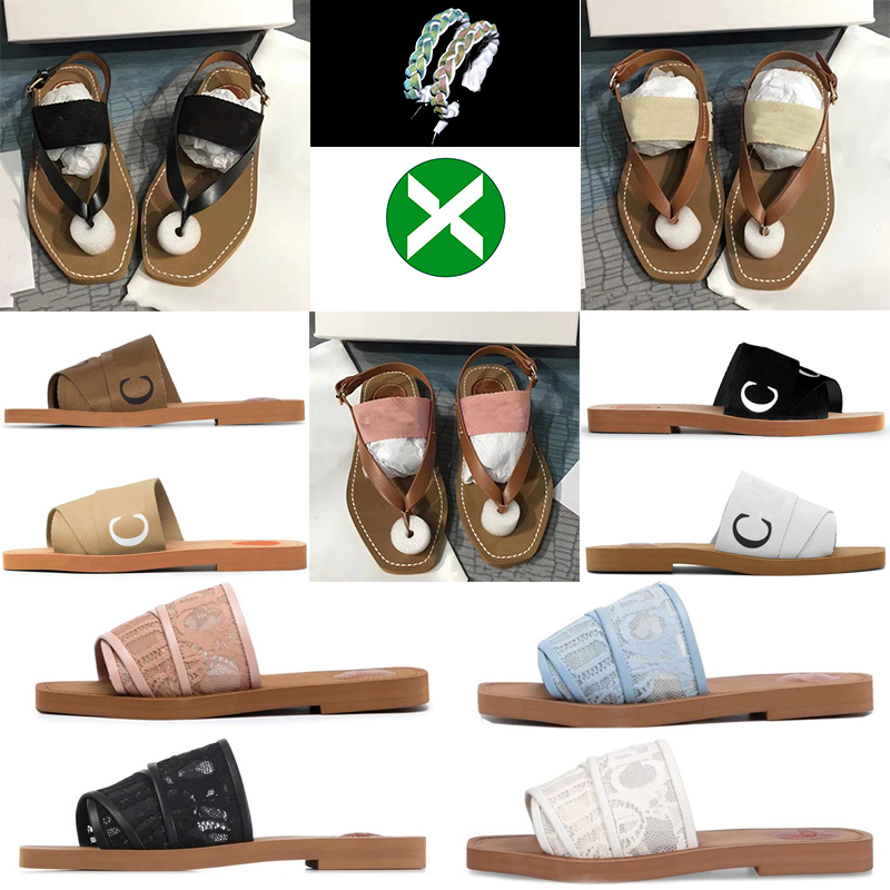 

designer slippers wood Slipper Women sucffs Woody Classics Mules Straw Flat Summer Beach Slides White Black Canvas Embroidery womens Outdoor Sandals size 35-42, Pink