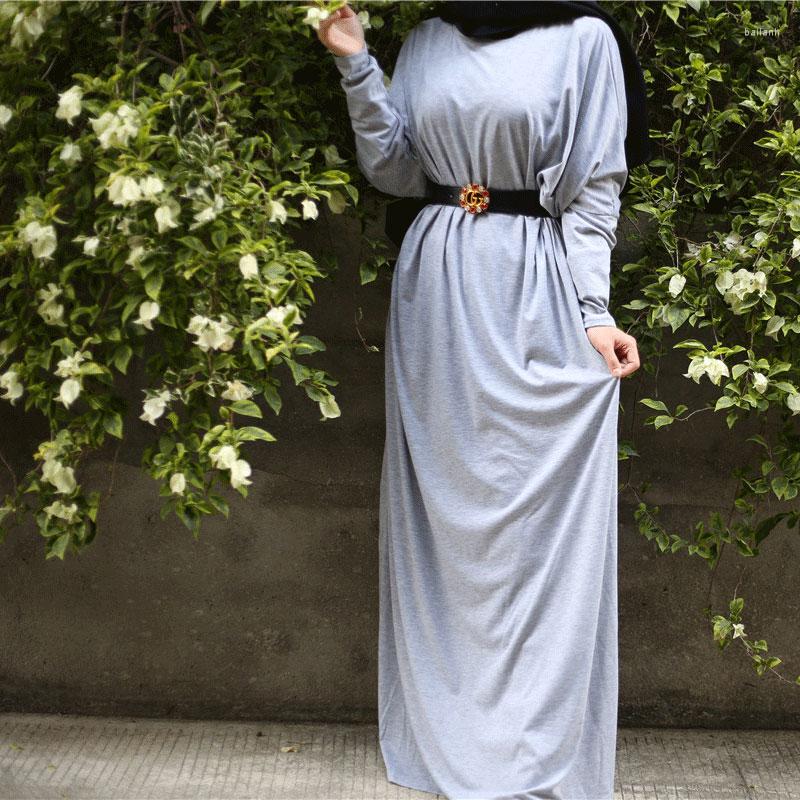 

Ethnic Clothing Eid Ramadan Muslim Women Hijab Dress Dubai Abaya Kaftan Plain Modesty Loose Bat Sleeve Robe Caftan Islamic Turkish