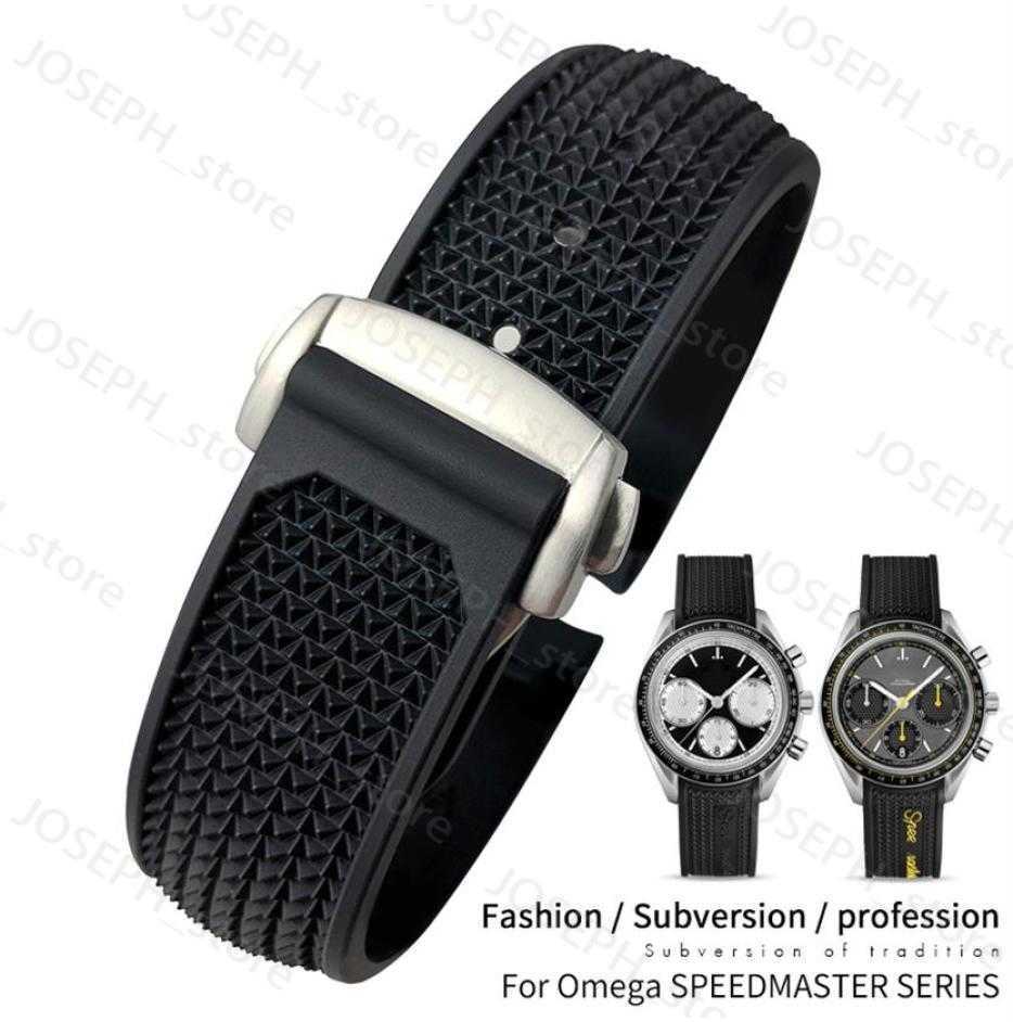 

Other Fashion Accessories Watch Bands 20mm 21mm 22mm High Quality Rubber Silicone Watchband Fit for Speedmaster watch StrAP Stainless Steel Deplo J230413