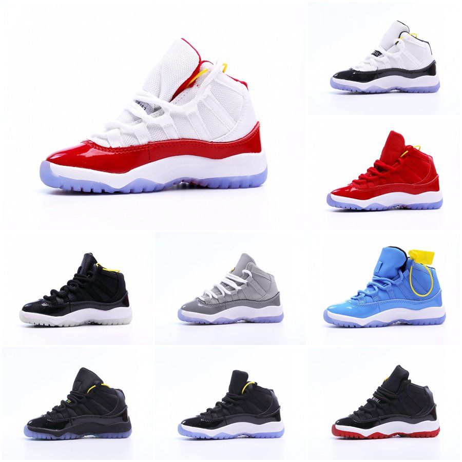 

Little and Big Kids Jumpman 11 11s XI Cherry Bred Cool Grey Concord Unc Win Like for toddler sneakers children basketball kid shoes baby fas, No.10