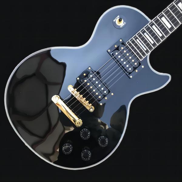 

best Custom LP lp electric guitar, gold hardware, 2 pickups, rosewood fingerboard, black solid mahogany body guitar
