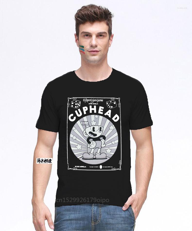 

Men's T Shirts Cuphead Mens T-Shirt - A Run & Gun Game Beaming B W Image, Red(men)