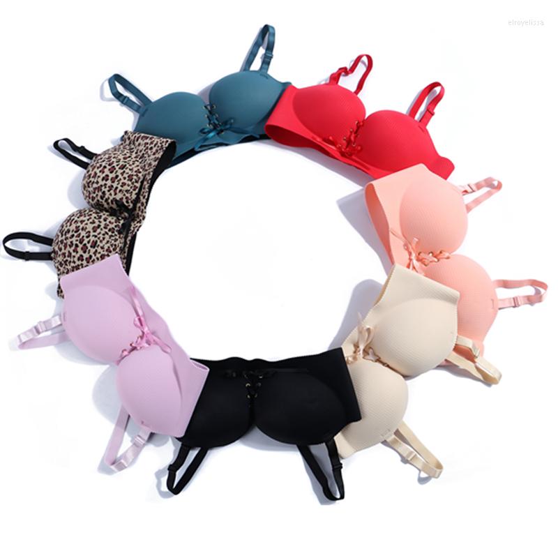 

Bras Sexy Seamless Women Lingerie Gather Underwear Deep U Push Up Bra Intimates Female Breathable Bralette, Purple