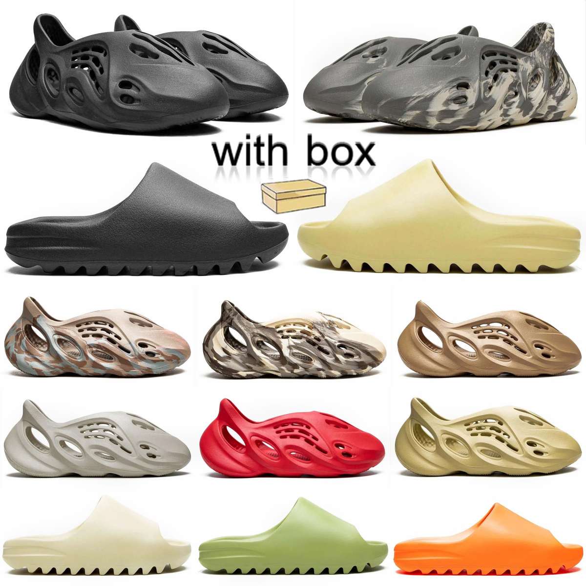 

FOAM RUNNERs Slides Platform Slipper Men Women Famous Designer Sandal Summer Beach Shoes Resin Onxy Pure Black Clog Yezzzys Yeezzies YZ Yeezzys Coach Slider With Box, A02