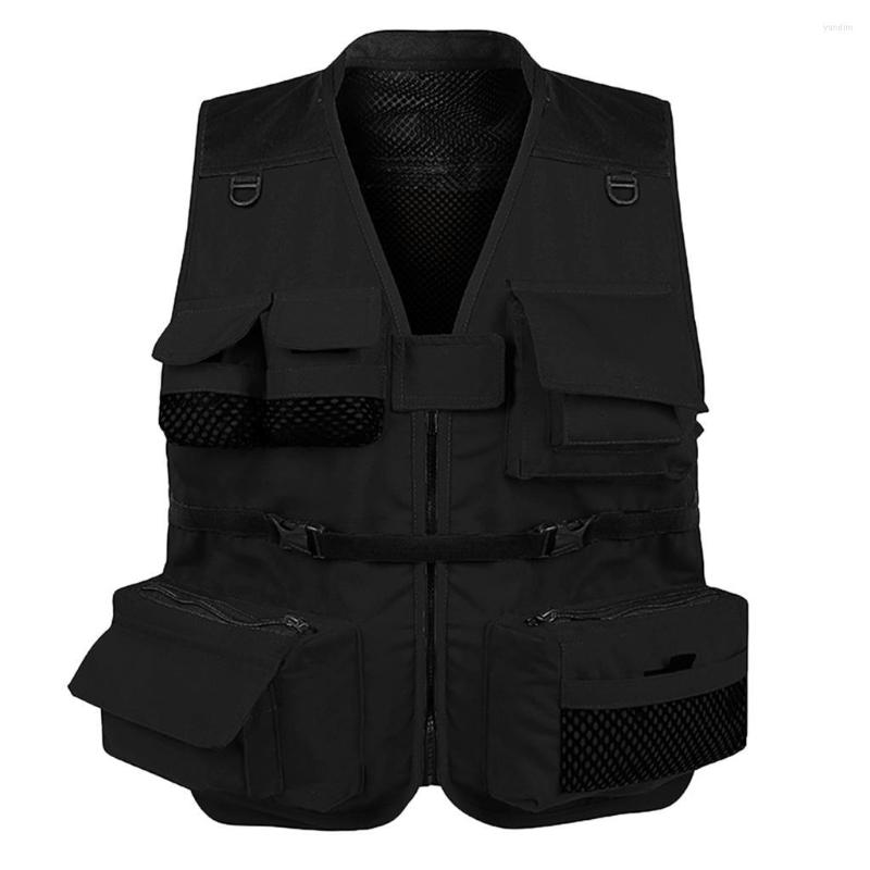 

Hunting Jackets Multi Pocket Mesh Vest Pography Jacket Gilet, Black l
