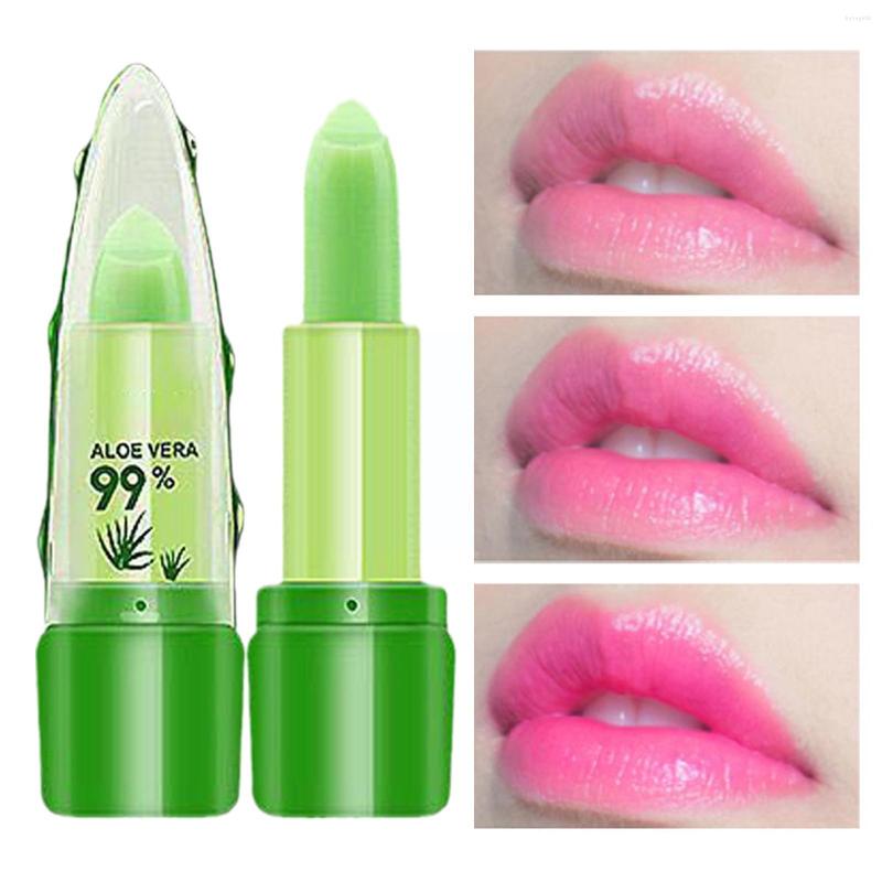 

Lip Gloss Natural 99% Aloe Vera Gel Lipgloss Temperature Change Color Care Anti-drying Cosmetics Nutritious Lock Moisturizer Lips W0T6