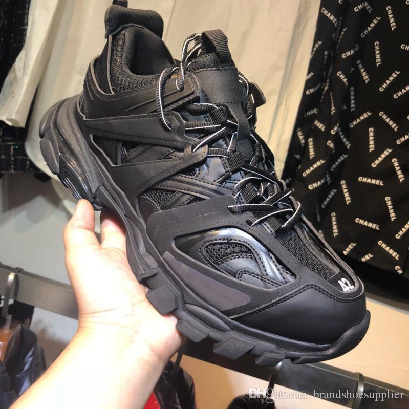 

Triple S Clunky Sneaker Fashion Shoes Release 3 Tess Gomma Maille Trek Shoes For Men Women Lightweight and breathable, Black