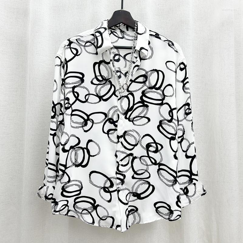 

Men's Casual Shirts Gh0878 Fashion Men's 2023 Runway Luxury European Design Party Style Clothing, Black