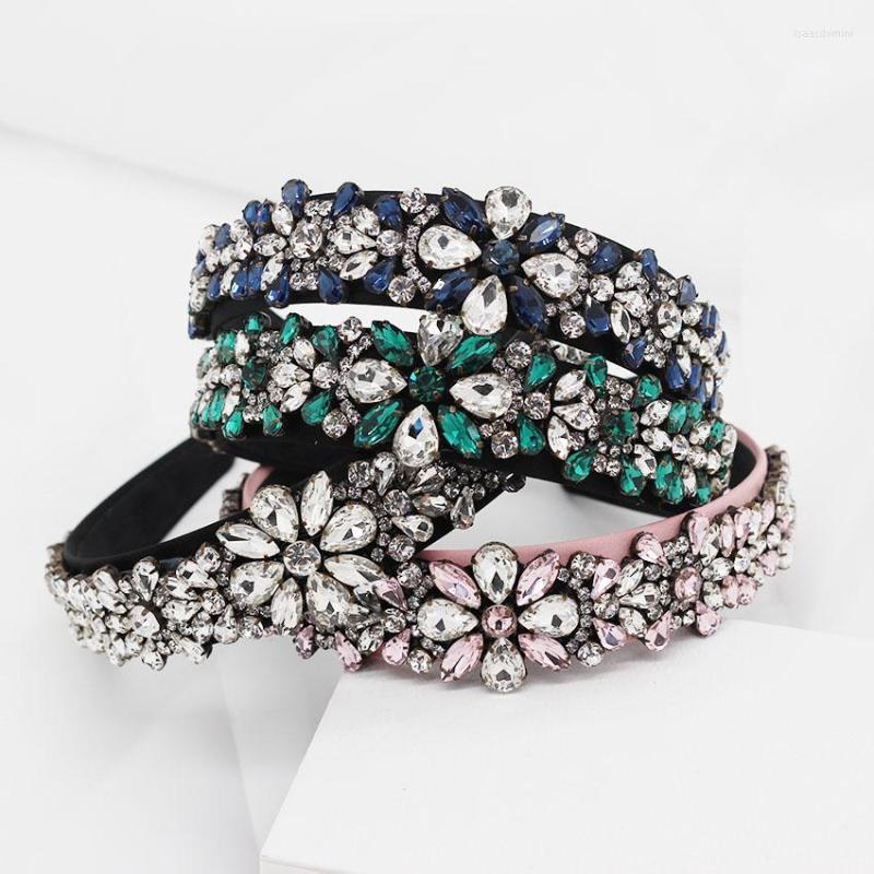 

Hair Clips European And American Baroque Luxury Heart-shaped Particles Rhinestone Flower Fashion Headband Temperament Dance Headband837