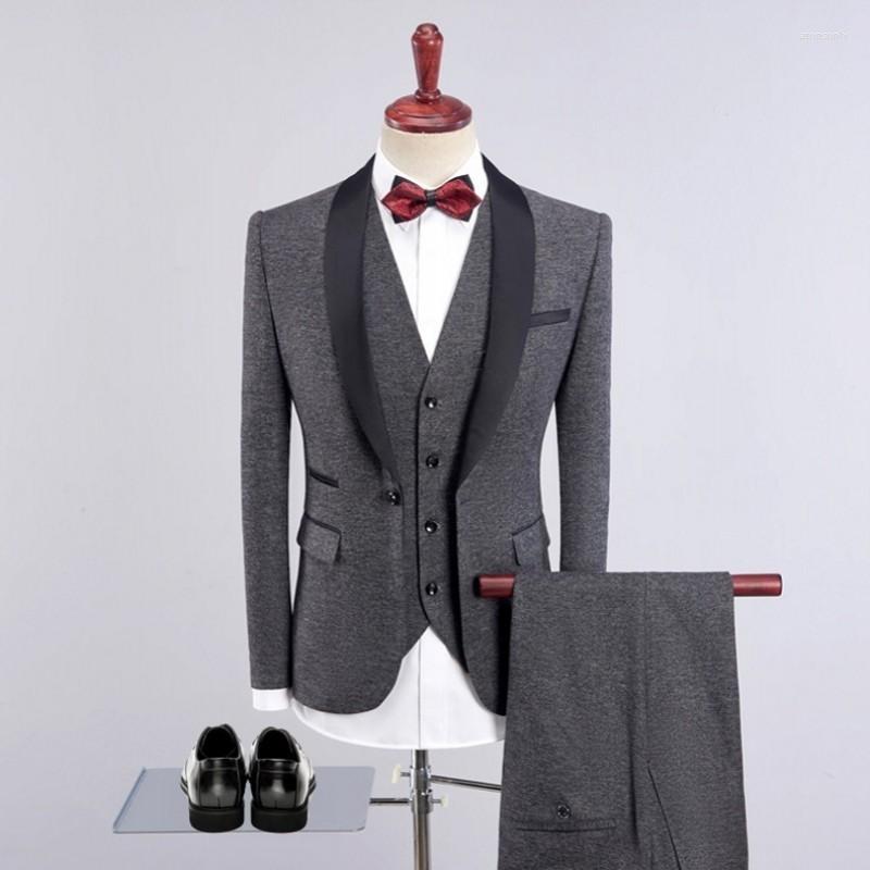 

Men' Suits Elegant 3 Pieces Dress Fashion Men' Casual Business Suit Male Turn-Down Collar Blazer Jacket Coat Trousers Vest Set