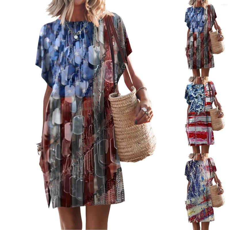 

Casual Dresses Womens Summer Short Sleeve T Shirt Dress Fashion Printed Tunic Top Large, Pink