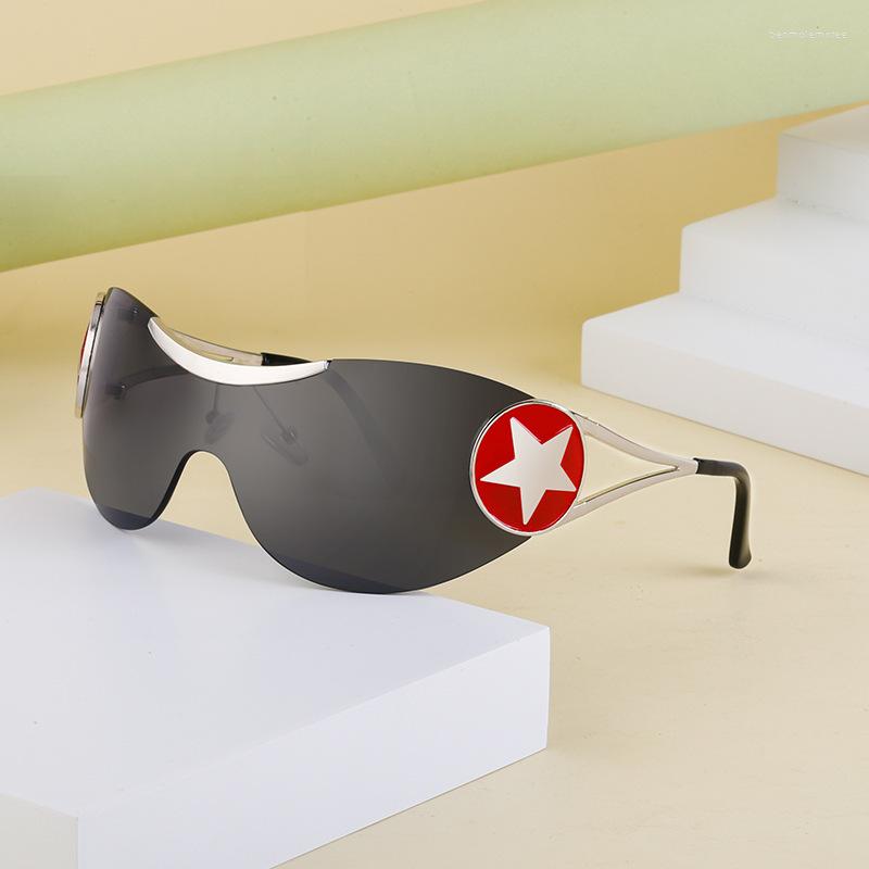 

Sunglasses Rimless Y2K For Women Men Trendy Shield Wrap Around Oversized Fashion One-piece Frameless Sun Glasses