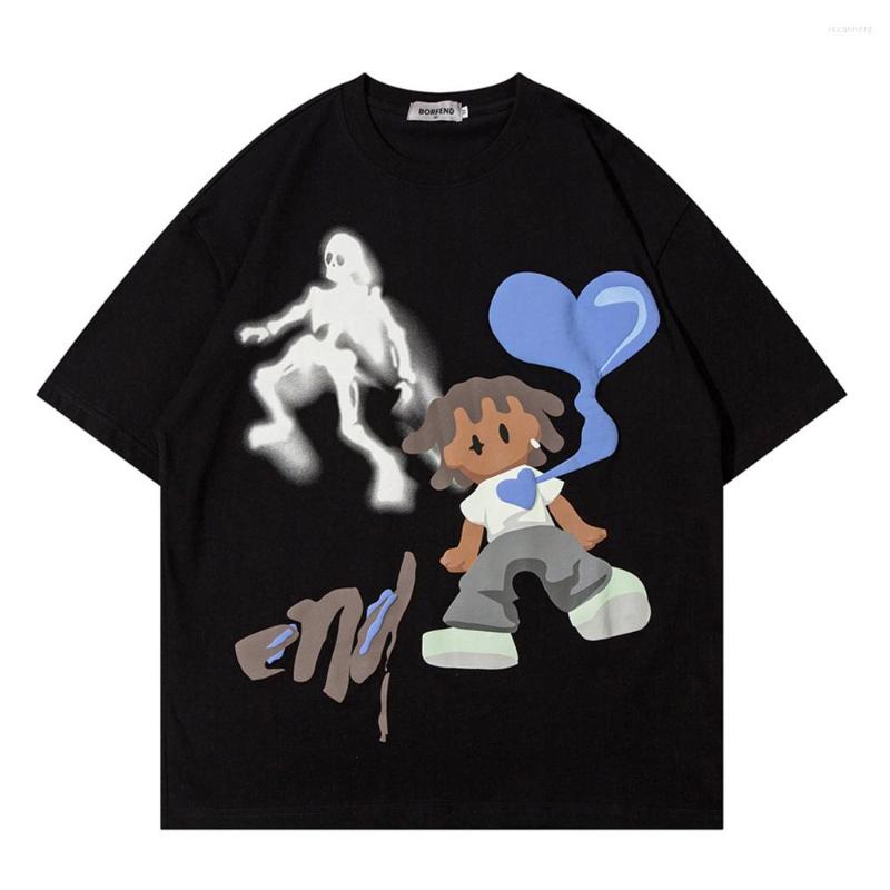 

Men' T Shirts Cartoon Printed Men Women T-shirt Short Sleeve Summer Crew Neck Hipster Tshirts Cotton Tee, Pink