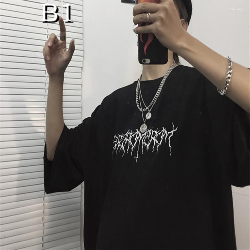 

Women' T Shirts Gothic Ins Shirt Oversized Print Korea Short Sleeve Women T-shirt Streetwear Harajuku Clothing Drop Black Tops, White