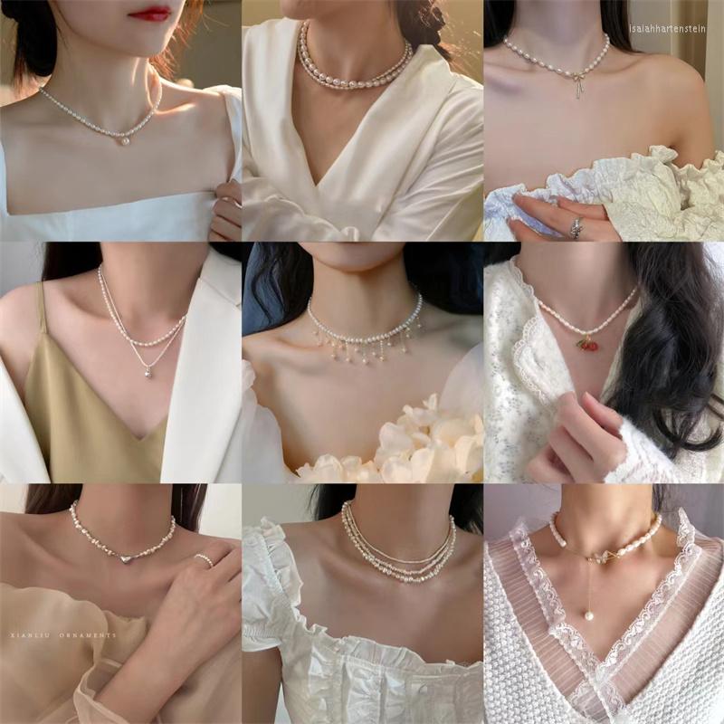 

Pendant Necklaces Vintage Natural Freshwater Baroque Irregular Pearl Necklace For Women French Fashion Luxury Temperament Wedding Jewelry
