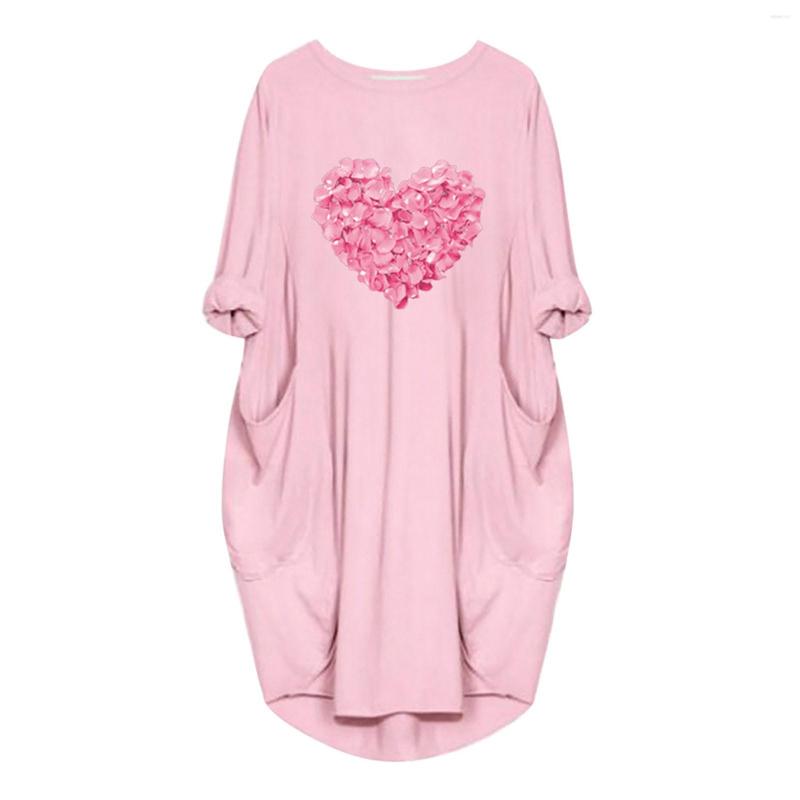 

Casual Dresses Womens Jumper Dress Summer Ladies Oversized Baggy Long Sleeve Pocket Top Pullover Mini Loose Bodycon For Women, Pink