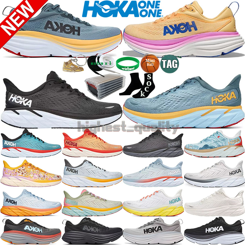 

With Box HOKA ONE ONE Running Shoes For Men Women Bondi Clifton 8 Carbon x2 Athletic Shoe Shock Absorbing Road Highway Climbing Mens Womens Breathable Runner Sneakers, Color-30