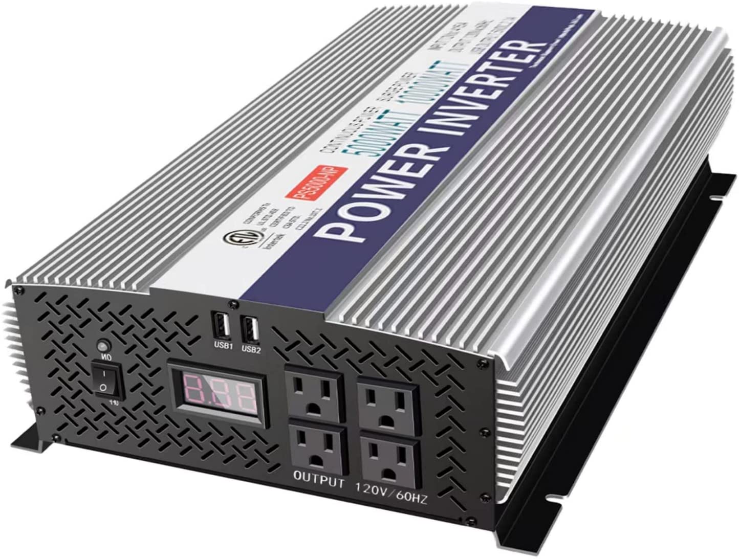 

US Stock 5000W Power Inverter 12V to 110V, Modified Sine Wave Car Inverter, Dual 110 Volt AC Outlets, DC to AC Converter