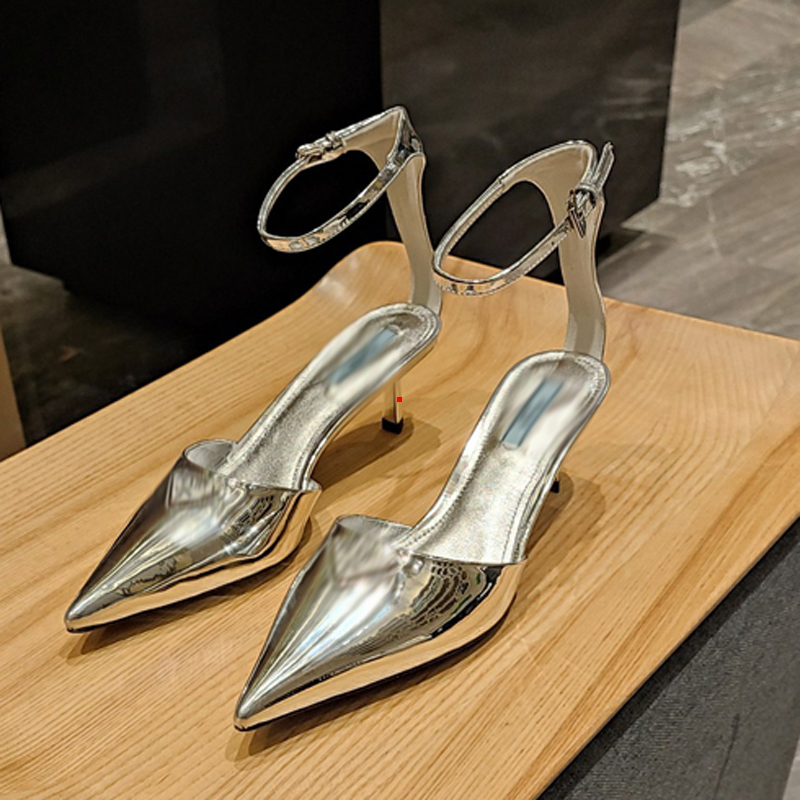 

2023 With Box Stiletto Heel shoe Spring Summer Elegant Styles Women Rhinestone high Heels Crystals Pointed Toe Mesh Pumps Soles Sandals High Heels Size 35-40 -239, Picture color