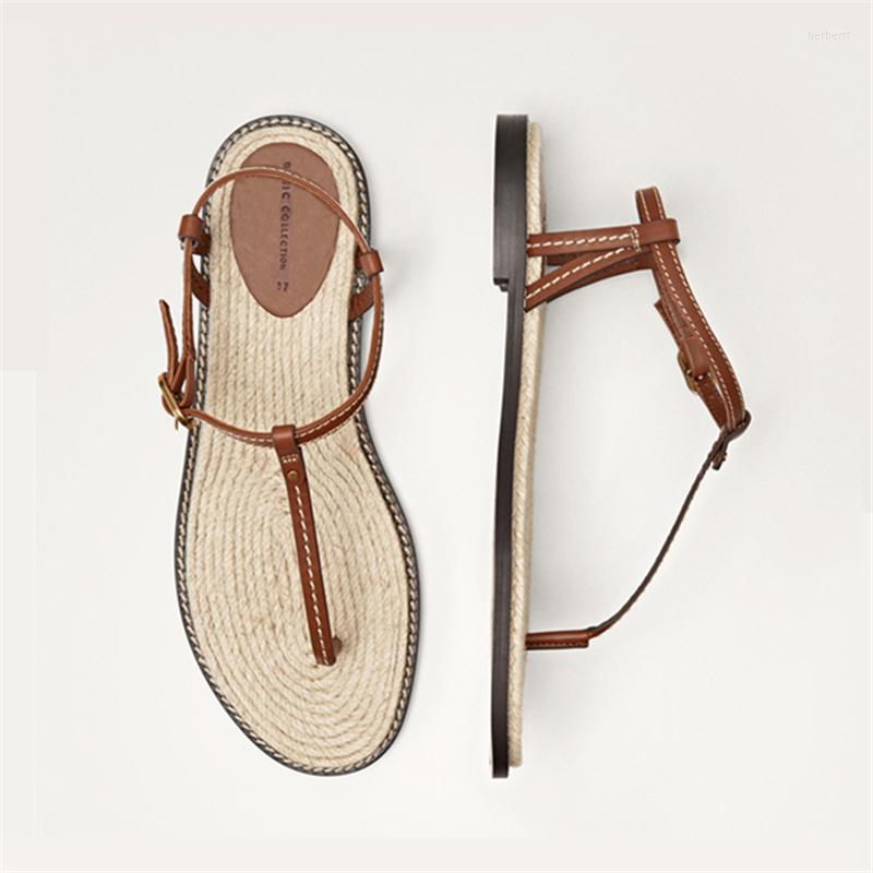

Sandals Women Summer 2023 Flip Flops Straw Fisherman Shoes Ladies Beach Flats Gladiator Sandalias Casual Footwear Zapatos Mujer, Auburn