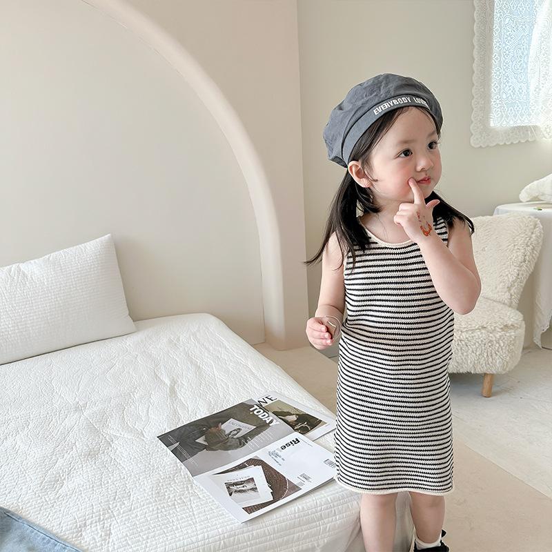 

Girl Dresses 2023 Styles Girls Striped Dress Summer Fashion Kids Clothes 1-8 Years, Picture shown