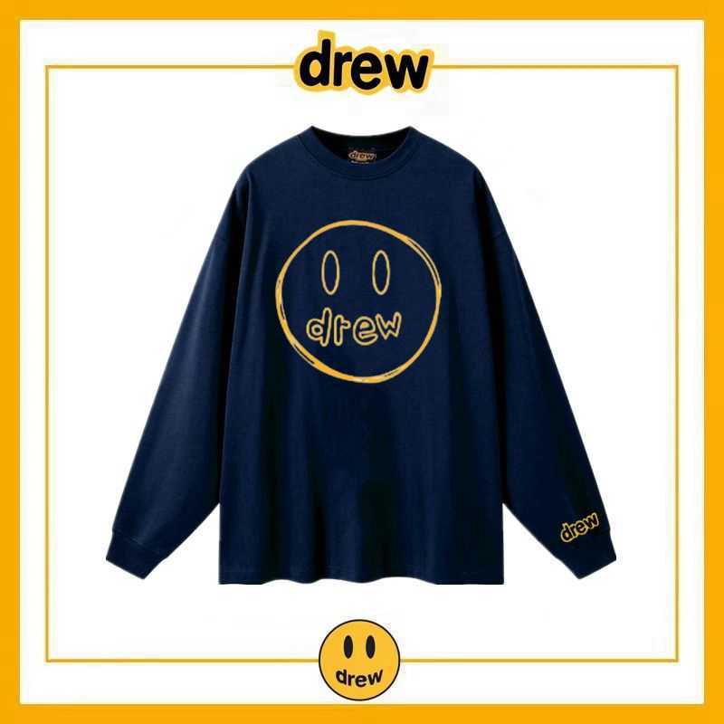 

DrewHouse Smiling Face Long Sleeve T-shirt Men's Fashion Brand High Street Loose Couple Cotton Bottom Shirt Men's Hoodies, Shipping fee