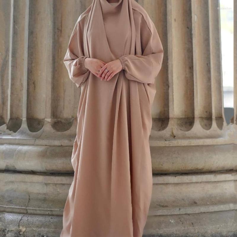 

Ethnic Clothing Ramadan Jilbab Hooded Dress Prayer Garment Muslim Women Modest Bigger Wide Full Cover Tie Back Head Abaya Hijab Robe Niqab