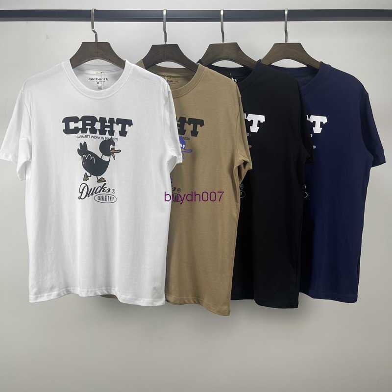 

2023 Men's and Women's Fashion t Shirt Tooling High Street Brand Carhart Classic Duck Cartoon Pattern Printed Loose Fit Couple Versatile Short Sleeve Trend Aeby, Navy